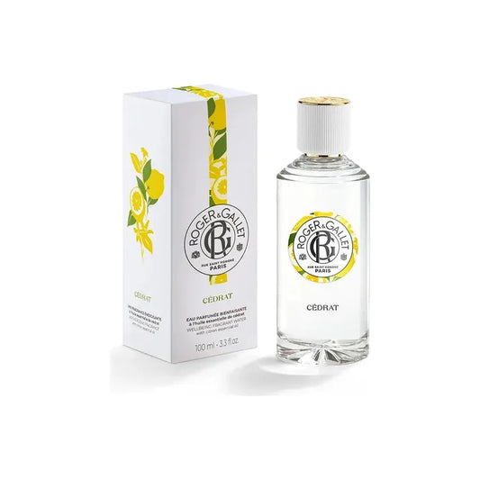 Roger & Gallet Cedrat Wellbeing Fragrant Water 100ml bottle with elegant design, showcasing refreshing citrus scent.