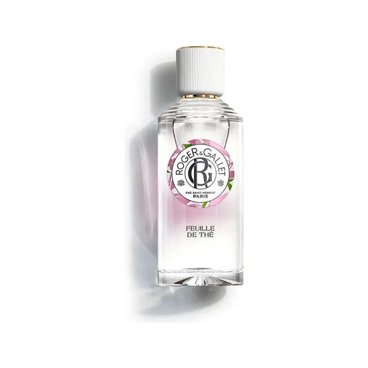 Roger & Gallet Feuille De The Wellbeing Fragrant Water 100ml bottle, natural floral scent, elegant packaging, refreshing fragrance