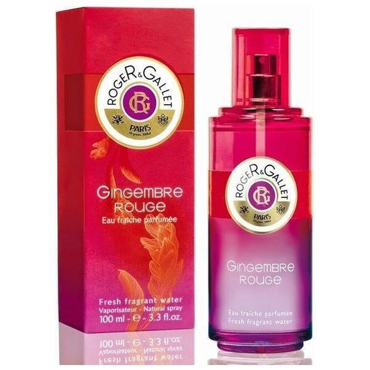 Roger & Gallet Gingembre Rouge Fresh Fragrant Water Spray 3.3oz, floral and spicy scent in a sleek bottle.