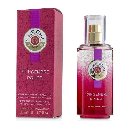 Roger & Gallet Gingembre Rouge Fresh Fragrant Water spray 50ml, a vibrant ginger-scented perfume bottle with elegant packaging.