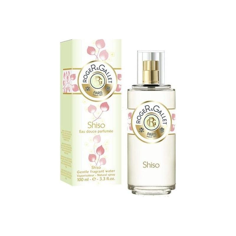 Roger & Gallet Shiso Fragrant Water Spray 100ml, elegant bottle with refreshing herbal aroma, ideal for light, revitalizing scent.
