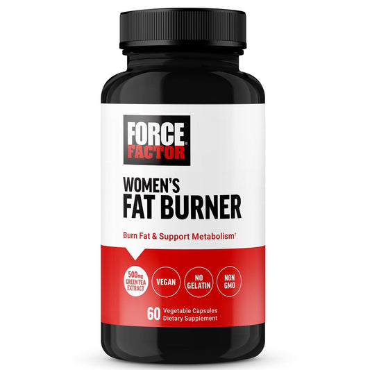 Women's Fat Burner CP 60 supplement from Pasteur Pharmacy, featuring fruits and vegetables for metabolism support.