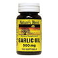 Nature's Blend S Garlic Oil 500 Mg softgels from Pasteur Pharmacy, showing a bottle of garlic supplement with softgel capsules.