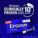 Eroxon erectile dysfunction fast-acting gel in one of four single-dose tubes, designed for quick relief, by Pasteur Pharmacy.