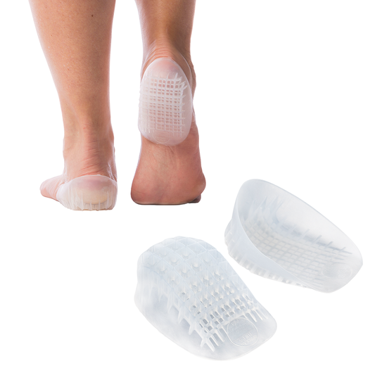 Pasteur Pharmacy Tuli's Heavy Duty Gel Heel Cups, regular size, providing cushioning and support for heel pain relief.
