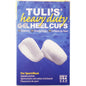 Pair of Pasteur Pharmacy TuliS Gel Heel Cups in large size with heavy-duty support for over 175 lbs, designed for heel comfort.