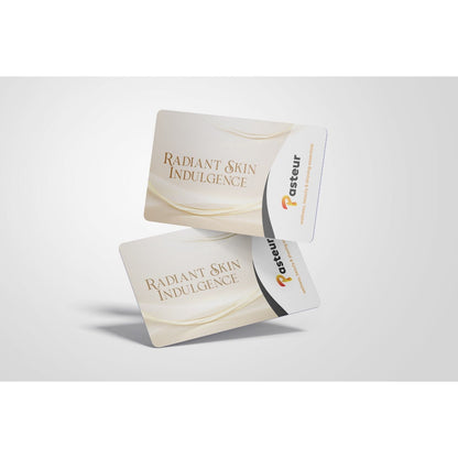 Pasteur Pharmacy Radiant Skin Indulgence E-Gift Card, a sleek gift card with elegant design for skincare treatments.