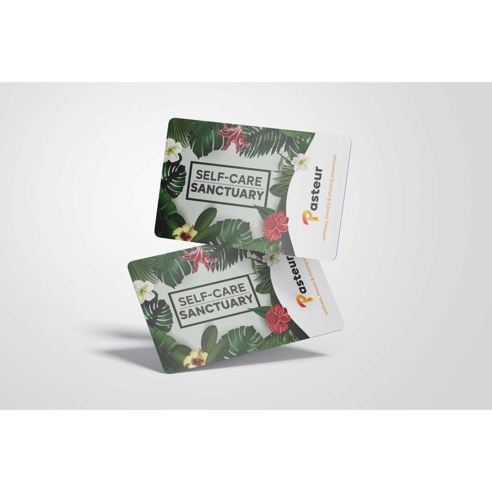 Pasteur Pharmacy Self-Care Sanctuary E-Gift Card showing a sleek design and value of $5, ideal for wellness and self-care gifts.