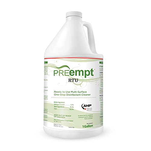 Pasteur Pharmacy Preempt RTU surface disinfectant cleaner liquid in a 1-gallon jug, scented, for glass and surface cleaning.
