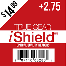 Clear True Gear iShield LS safety glasses with +2.75 magnification, featuring durable frame and protective lenses.