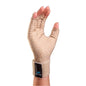 Beige Donjoy Advantage arthritis compression gloves with open finger tips, medium size, designed for hand support and flexibility.