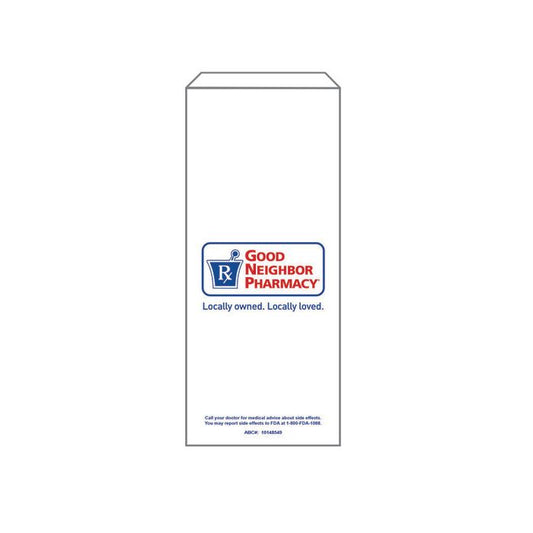 White Good Neighbor Pharmacy golf bag with S RX design, featuring 4x1x10 dimensions, by Pasteur Pharmacy.