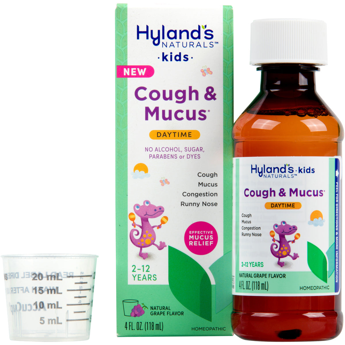 Fresh bunch of grapes with vibrant purple color, representing natural grape flavor for Hyland's Naturals Kids Cough & Mucus.