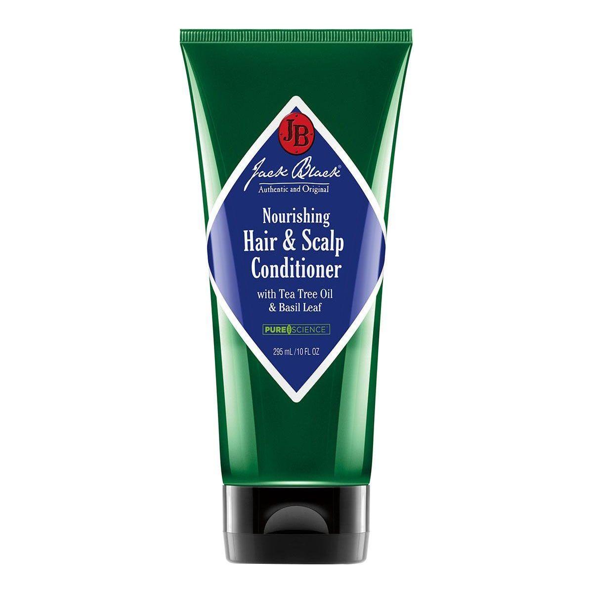 Jack Black Nourishing Hair and Scalp Conditioner in a 10 oz bottle, showing the product label and packaging.