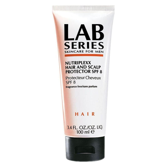 Lab Series Nutriplexx Hair and Scalp Protector SPF 8 in 3.4 oz bottle, designed to shield hair and scalp from sun damage.