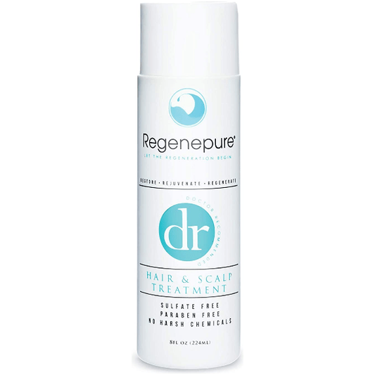 Pasteur Pharmacy RegenePure DR Hair and Scalp Treatment bottle, 8 oz, for nourishing hair and scalp care.