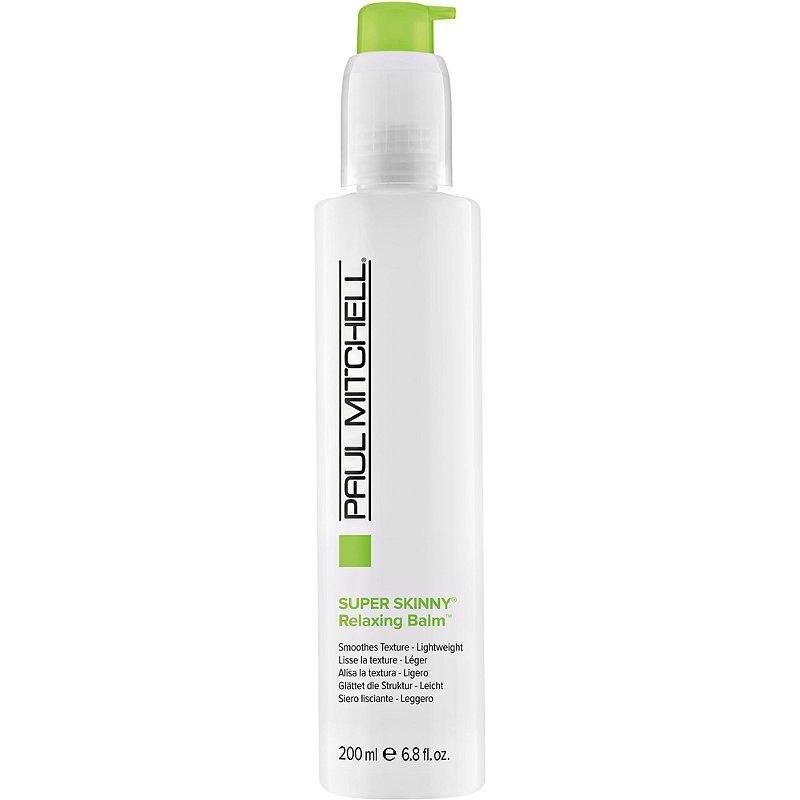 Paul Mitchell Super Skinny Relaxing Hair Balm in 200ml tube, smooths and controls frizz for sleek hair.