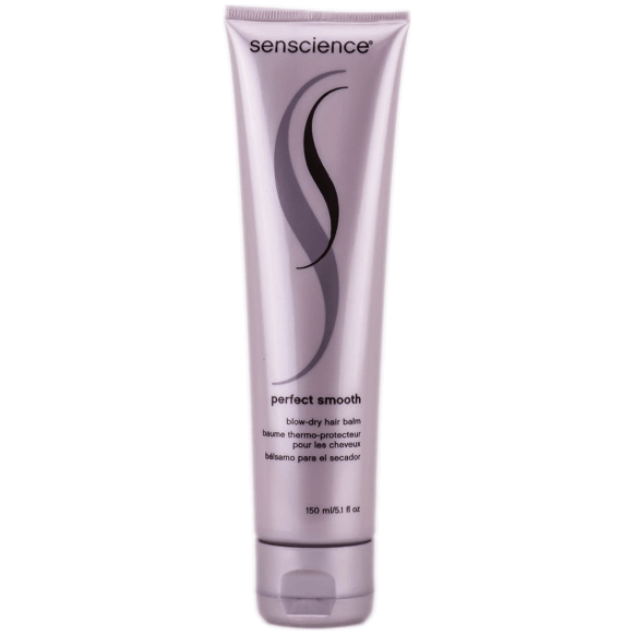 Senscience Perfect Smooth Blow-Dry Hair Balm in 5.1 oz jar, showcasing the smooth, hydrating hair balm for styling and shine.