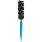 Small round hair brush from Pasteur Pharmacy with a wooden handle and natural bristles for styling and volumizing hair.