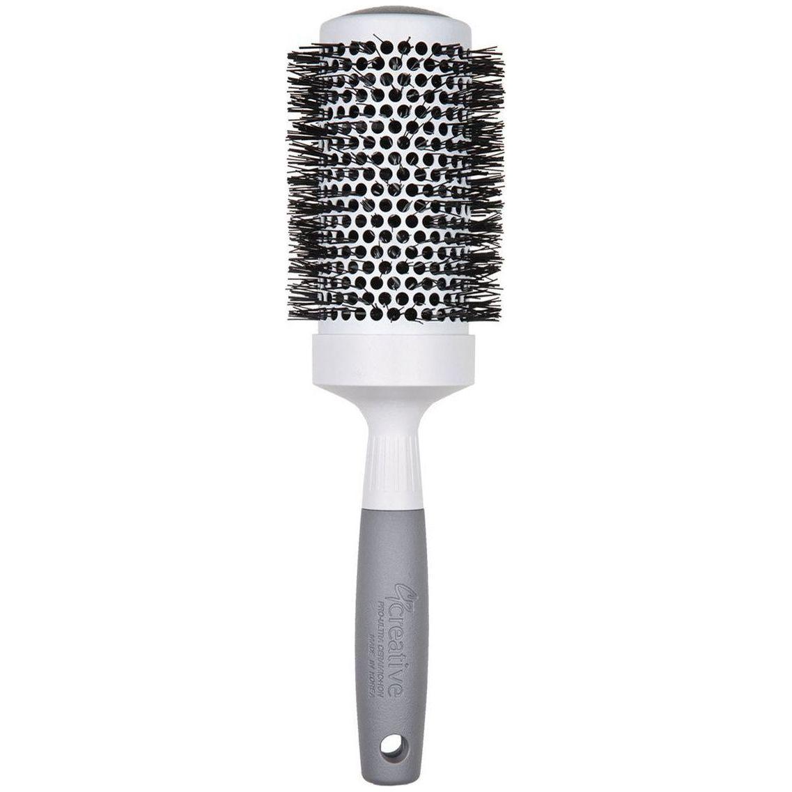 Pasteur Pharmacy Pro Ultra Ceramic Thermal Round Hair Brush with wooden handle and ceramic bristles for styling and volume.