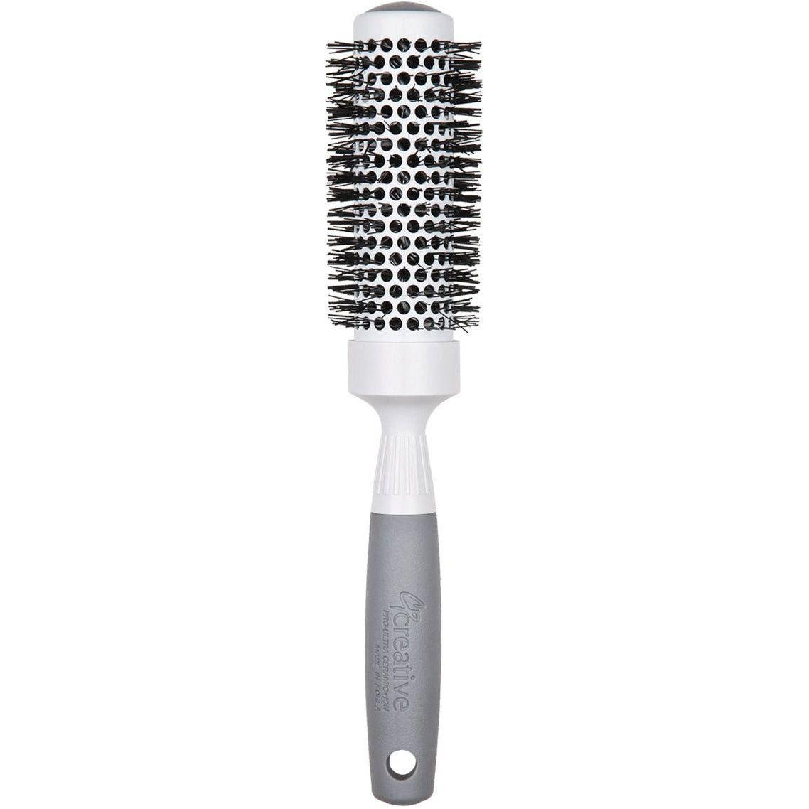 Pasteur Pharmacy Pro Ultra Ceramic Thermal Round Hair Brush with wooden handle and ceramic bristles for styling and volume.