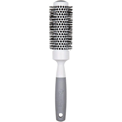 Pasteur Pharmacy Pro Ultra Ceramic Thermal Round Hair Brush with wooden handle and ceramic bristles for styling and volume.