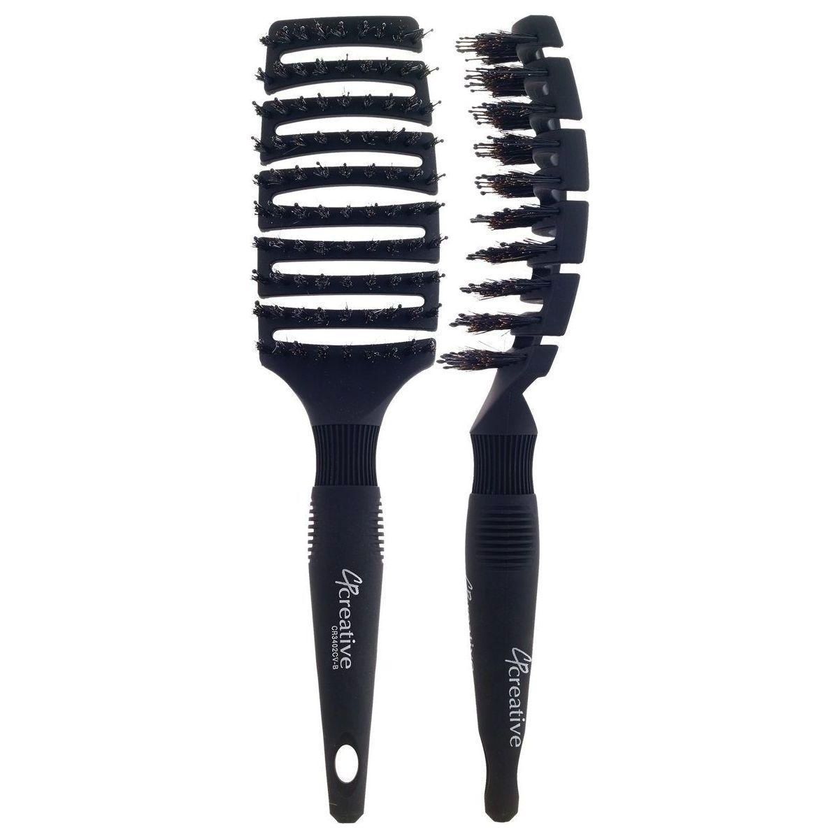 Black Flexvent XL mixed bristle hair brush by Pasteur Pharmacy with ergonomic handle and densely packed bristles for gentle styling.