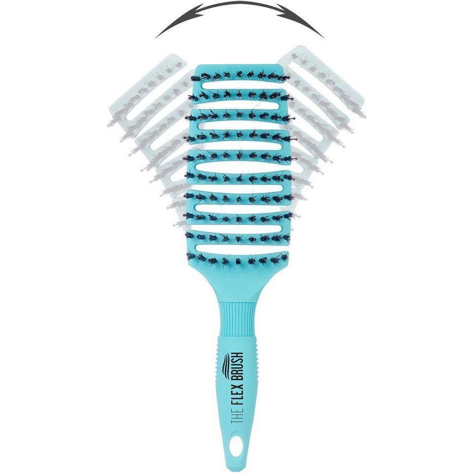Blue XL mixed bristle hair brush from Pasteur Pharmacy, The Flex Brush, designed for gentle detangling and styling.