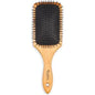 Eco-friendly wood paddle hair brush with nylon bristles from Pasteur Pharmacy, designed for gentle detangling and scalp comfort.