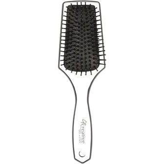Pasteur Pharmacy static-free detangling paddle hair brush with ergonomic handle and wide teeth for gentle hair detangling.