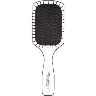 Pasteur Pharmacy static-free detangling paddle hair brush with wide teeth for gentle, tangle-free hair brushing.