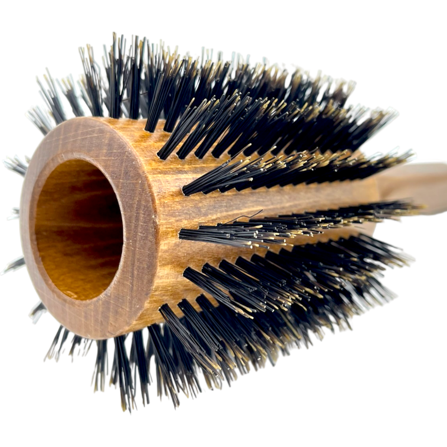 Dural Beech wood Round-Styler hair brush with boral bristles, 18 rows, by Pasteur Pharmacy, for styling and smoothing hair.