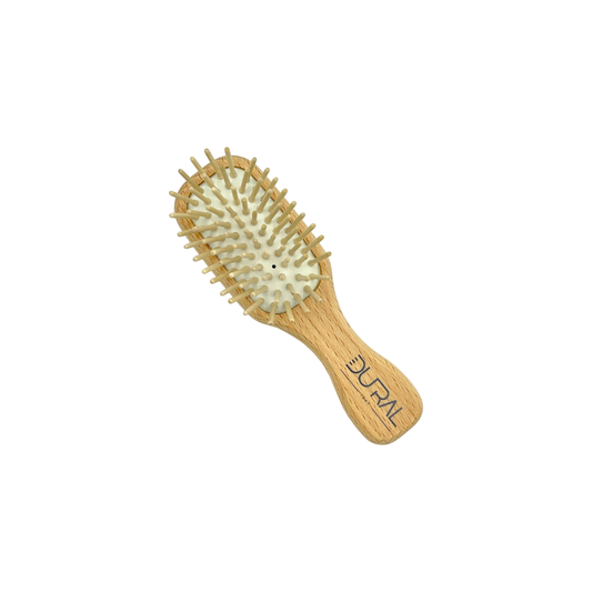 Dural Beech Wood Rubber Cushion Mini Hair Brush with Wooden Pins, Pasteur Pharmacy, for gentle detangling and styling.