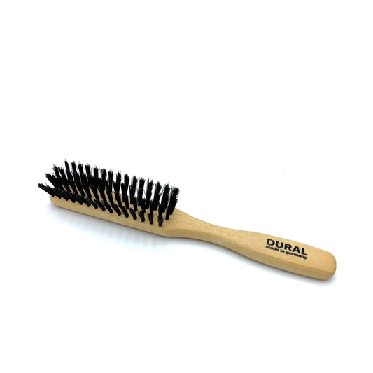 Dural Hair Brush by Pasteur Pharmacy with 4 rows, beech wood handle, and boar bristles for gentle hair grooming.
