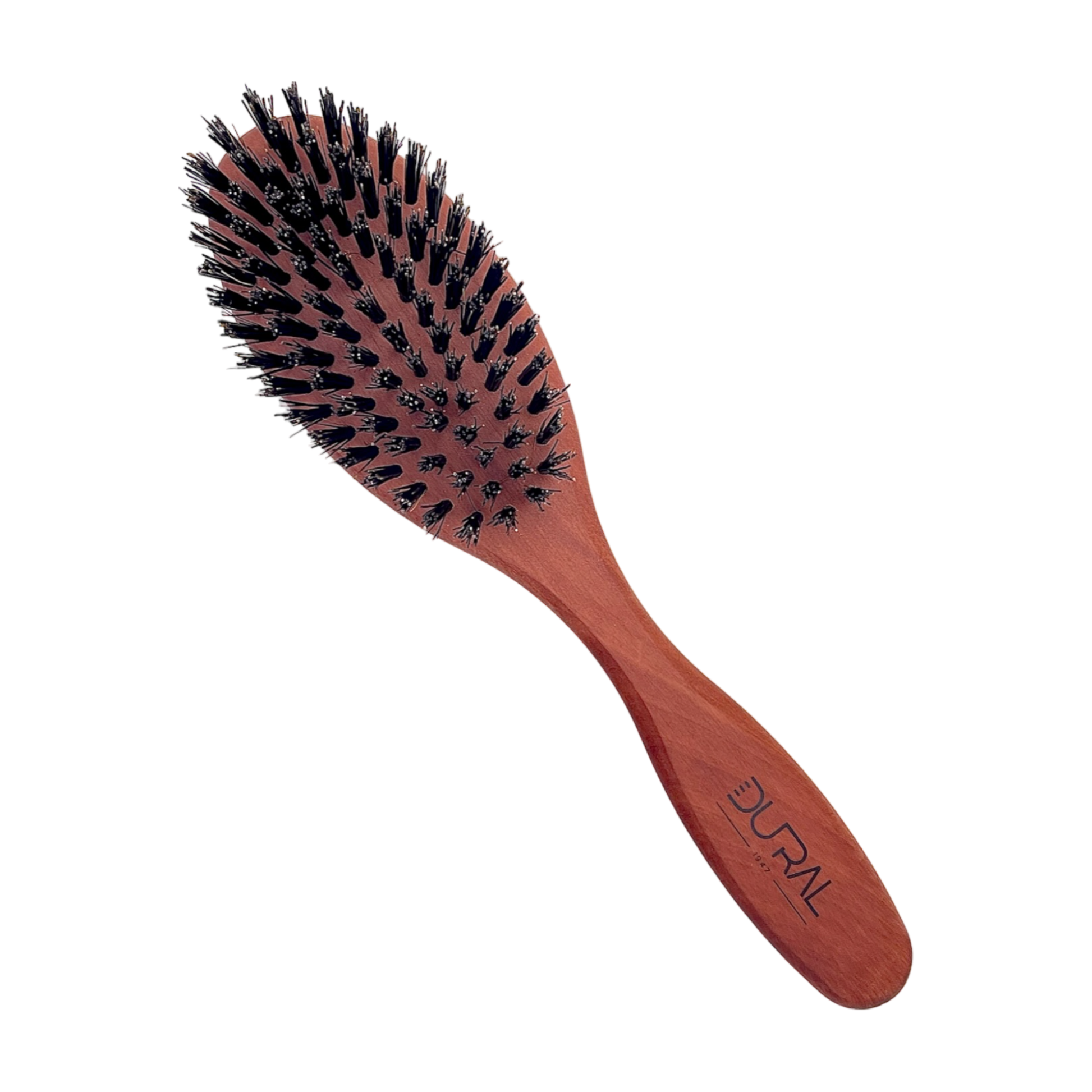 Dural Hair Brush by Pasteur Pharmacy with 7 rows, oiled pear wood handle, and pure wild boar bristles for smooth styling