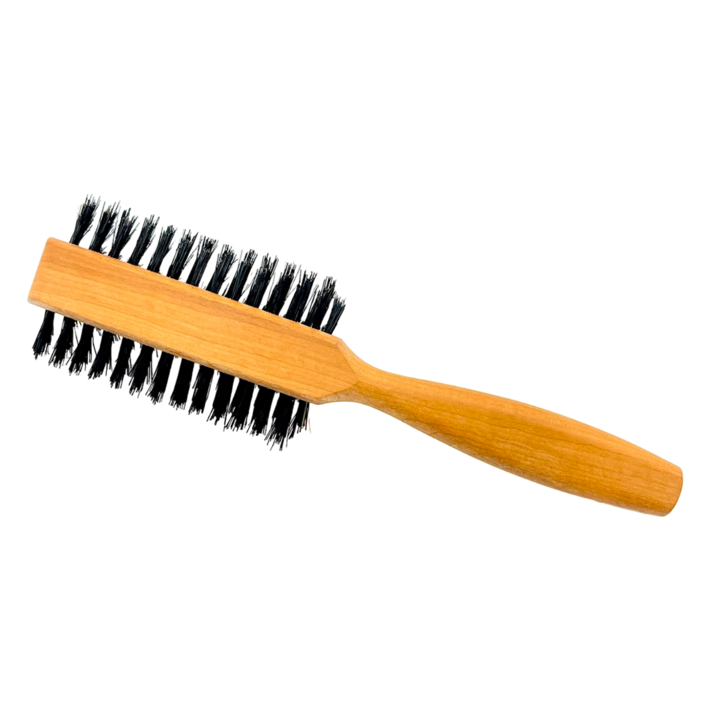 Dural Pear wood half-round hair brush with boar bristles and 7 rows, designed for styling and detangling hair.