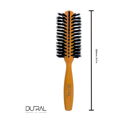 Dural Pear wood half-round hair brush with boar bristles, 7 rows, by Pasteur Pharmacy, designed for smooth styling and hair grooming
