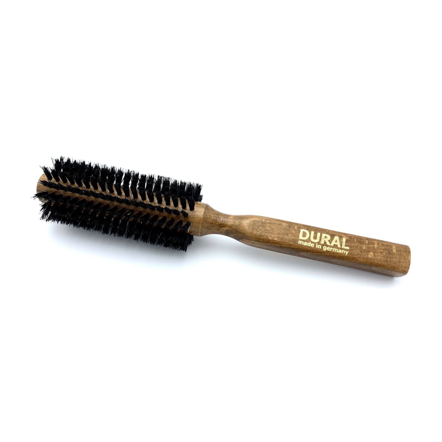 Dural Round Styler Hair Brush by Pasteur Pharmacy with boar bristles and beech wood handle for styling and hair care.