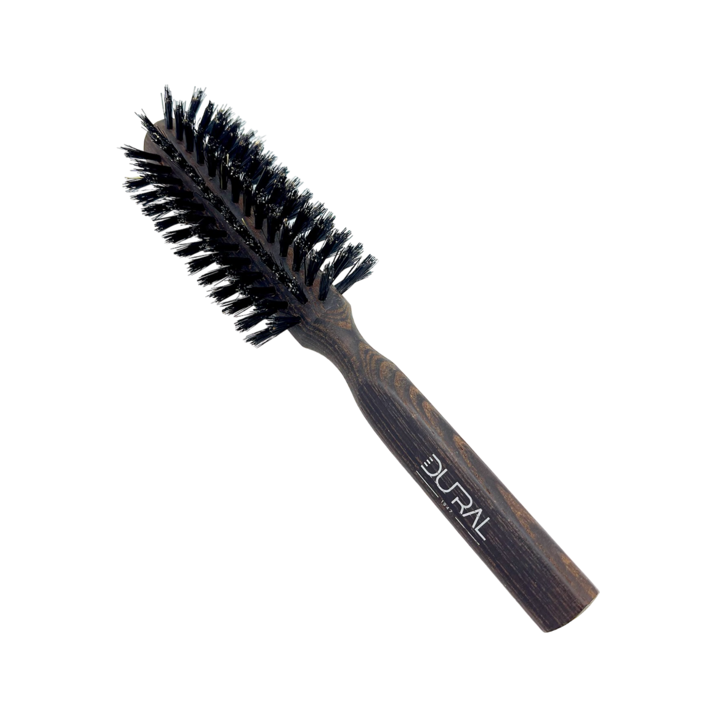 Dural Thermo ash wood half-round hair brush with boar bristles and 8 rows, designed for styling and smoothing hair.