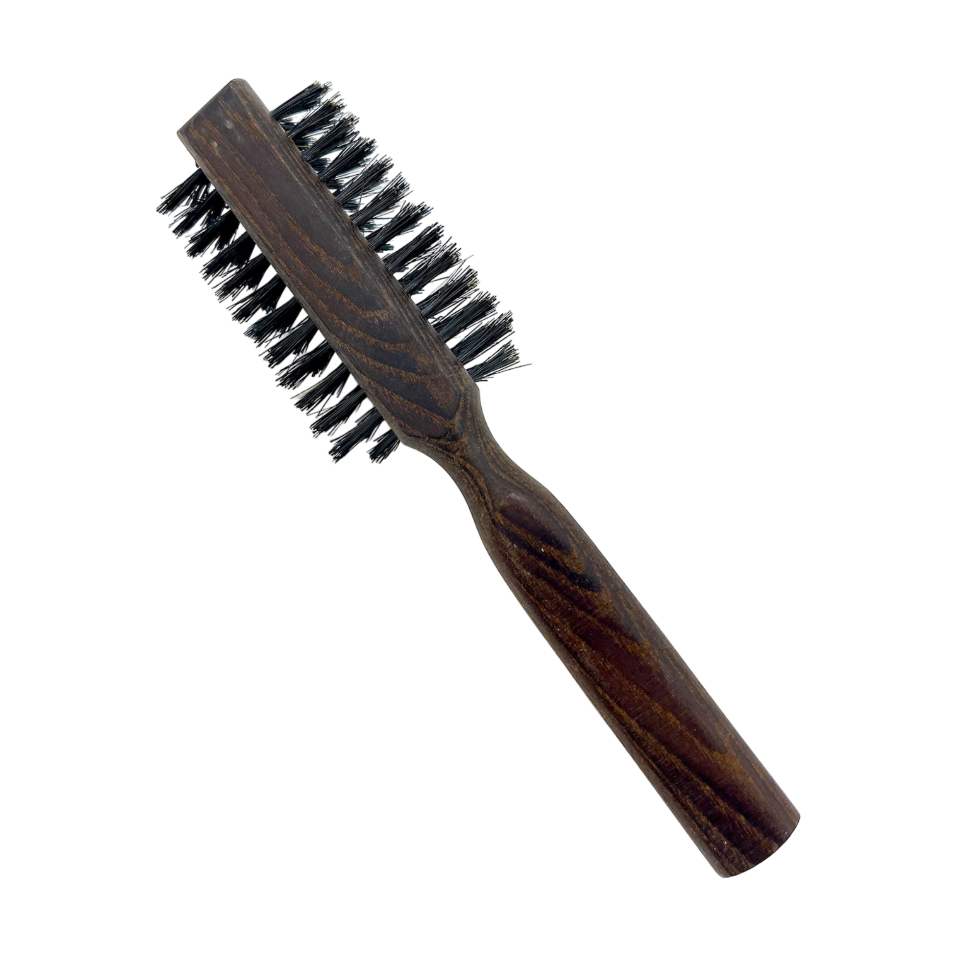 Dural Thermo ash wood half-round hair brush with boar bristles, 8-row design for styling and smoothing hair.
