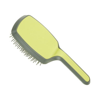 Janeke CURVYM Cyber Lime Hair Brush with ergonomic design, featuring lime green bristles and a sleek black handle.