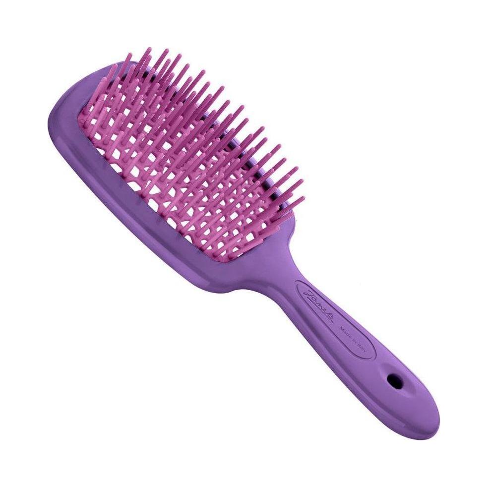 Janeke Superbrush Small Purple hair brush with ergonomic design, ideal for styling and detangling hair.