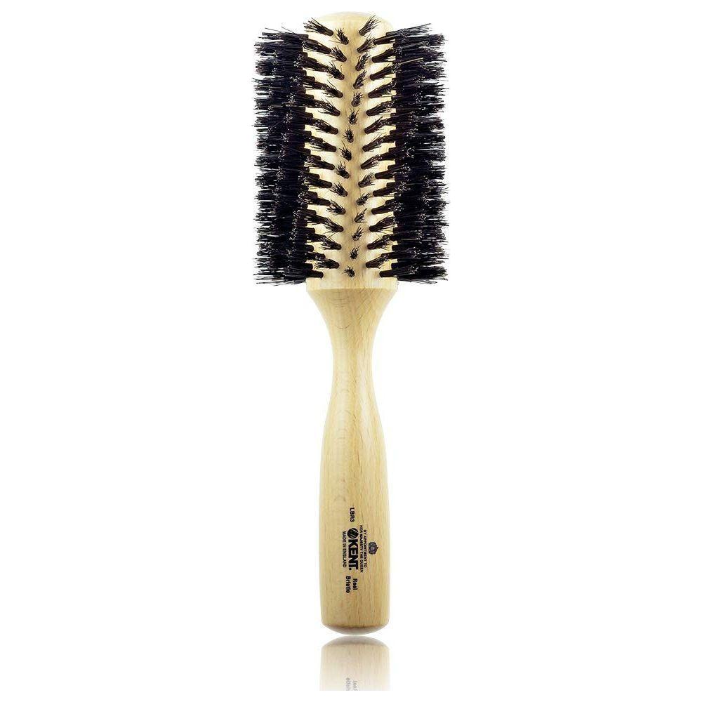 Kent LBR3 Ladies Large Radial Hair Brush with pure black bristles, ideal for styling and smoothing women's hair.