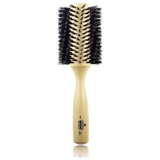 Kent LBR3 Ladies Large Radial Hair Brush with pure black bristles, ideal for styling and smoothing women's hair.