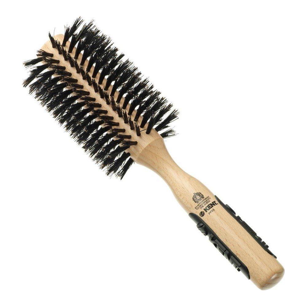 Kent NS03 / PF03 natural shine radial hair brush with pure boar bristles, designed for smooth, shiny hair styling.
