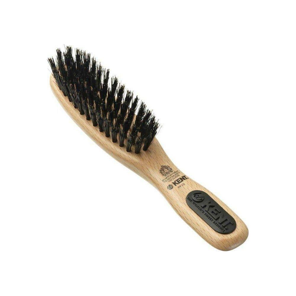 Kent NS10 / PF10 small handbag hair brush by Pasteur Pharmacy, compact black hairbrush with bristles for gentle styling.