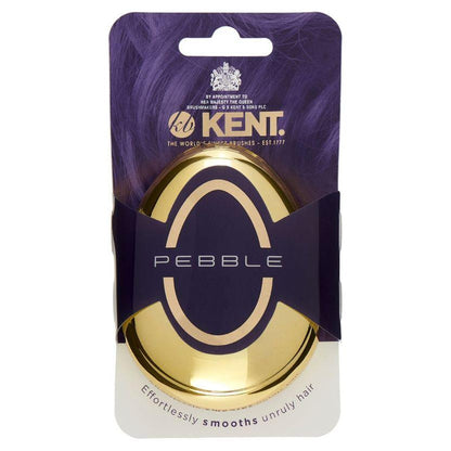 Kent Pebble Gold shampoo and scalp massage detangler hair brush by Pasteur Pharmacy with rounded bristles for gentle detangling.