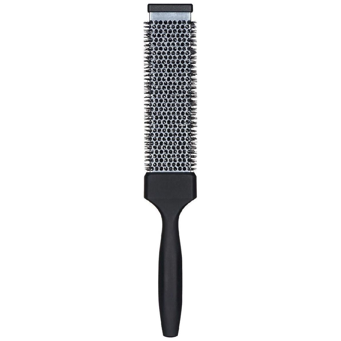 Small flat thermal hair brush from The Wollow by Pasteur Pharmacy, made in Italy, with black bristles and ergonomic handle.