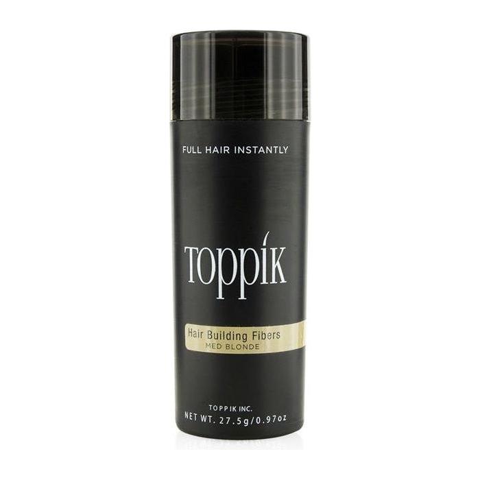 Medium blonde Toppik Hair Building Fibers by Pasteur Pharmacy in 0.97 oz container, designed to enhance hair volume and conceal thinning.