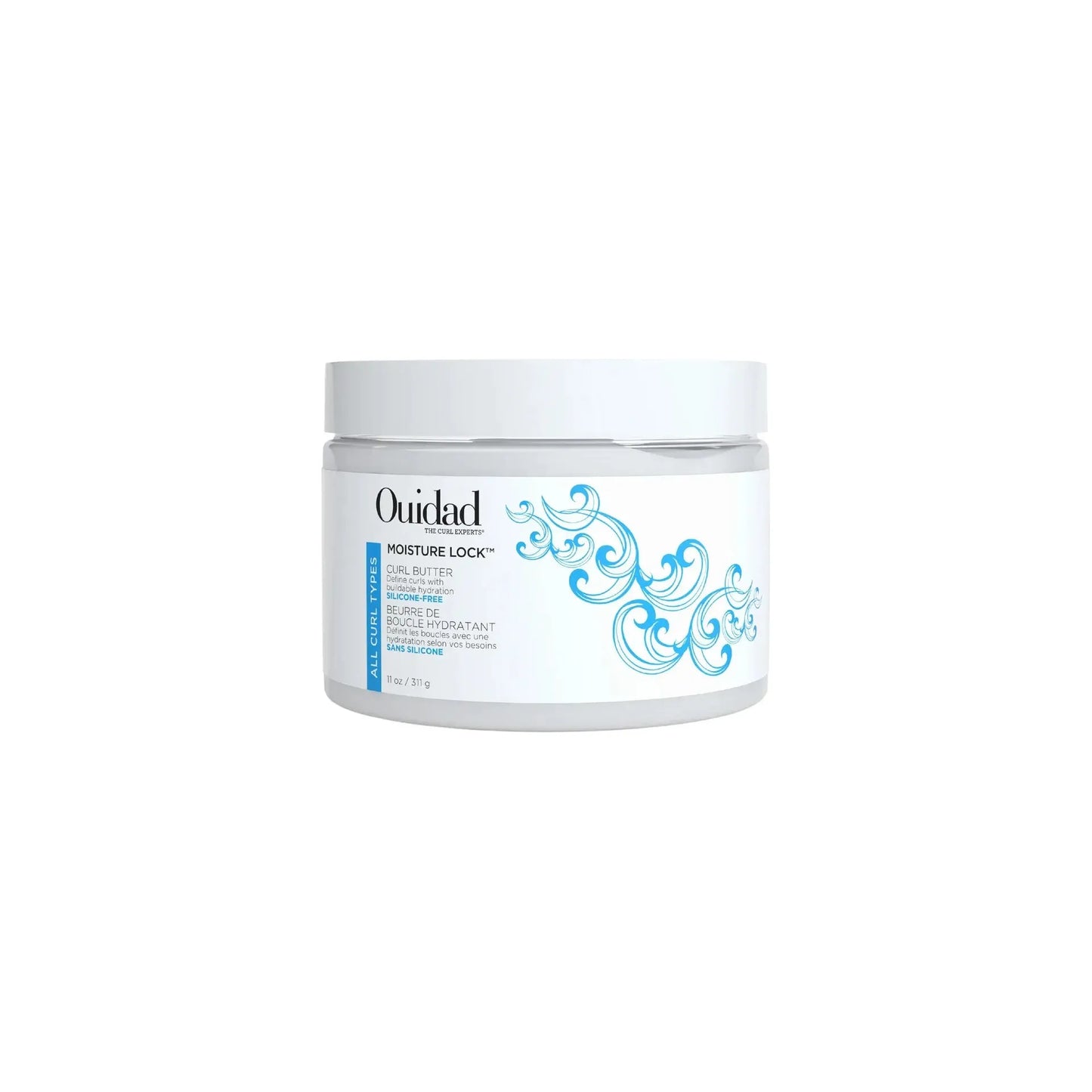 Ouidad Moisture Lock All Curl Types Hair Butter in 11oz jar, natural hair care product for curly hair hydration and softness